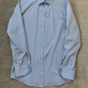 Men's Blue Checkered Dress Shirt